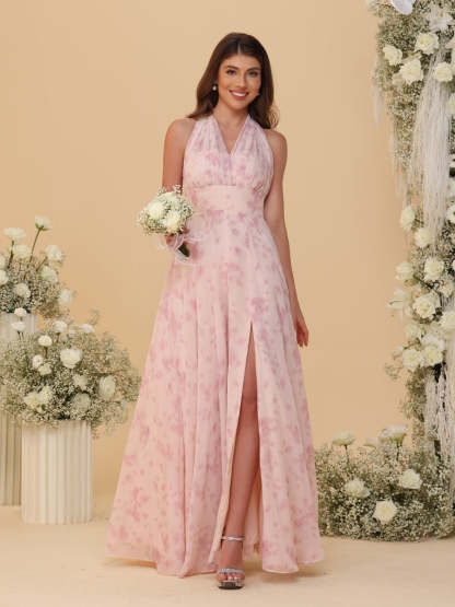 A Line Princess Convertible Infinity Bridesmaid Dresses with Pleats