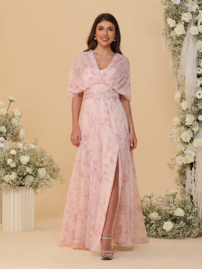 A Line Princess Convertible Infinity Bridesmaid Dresses with Pleats