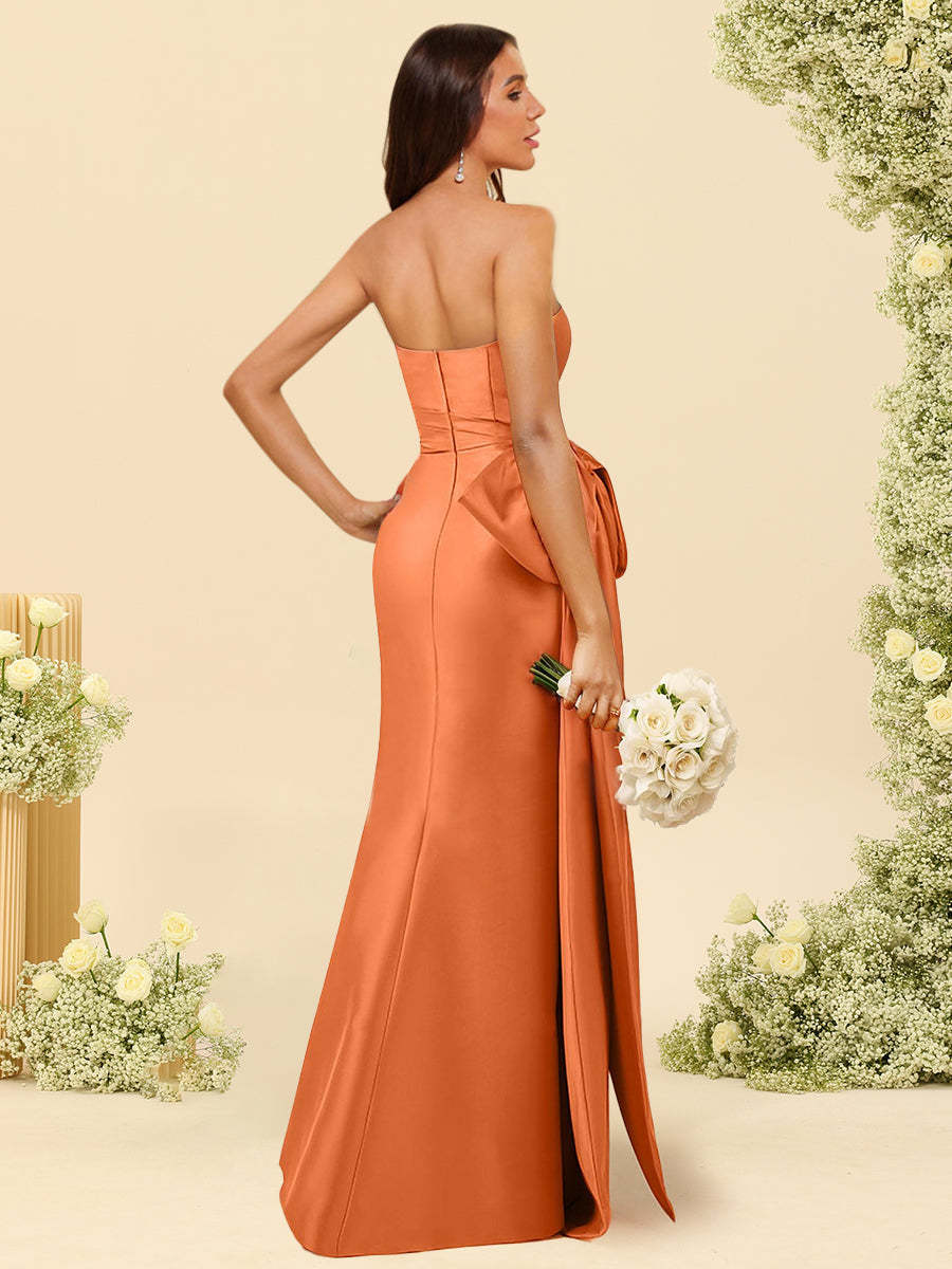 A Line Princess Off the Shoulder Floor Length Bridesmaid Dresses With Bowknot Sash