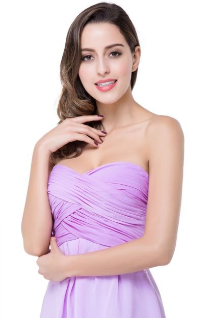 A-line Strapless Chiffon Prom Dress with Draped