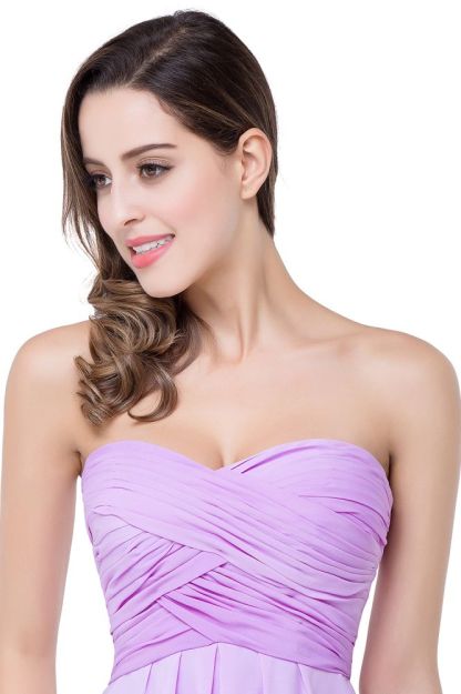 A-line Strapless Chiffon Prom Dress with Draped