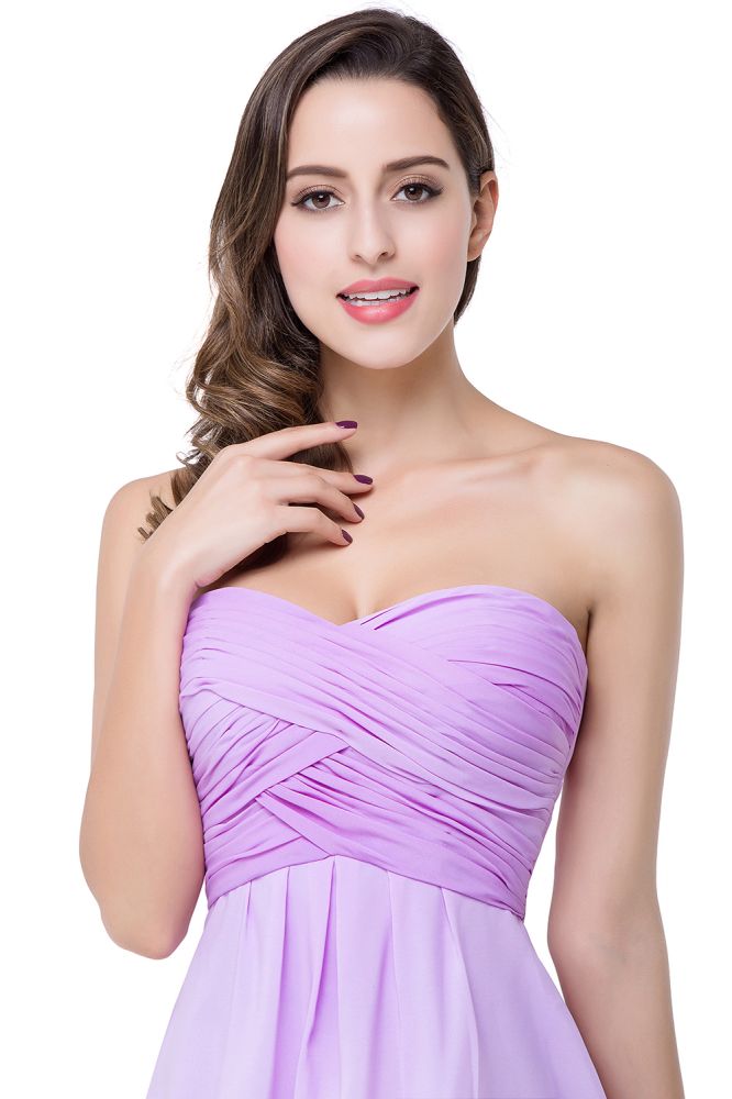 A-line Strapless Chiffon Prom Dress with Draped