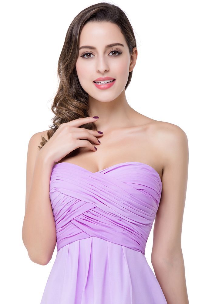 A-line Strapless Chiffon Prom Dress with Draped