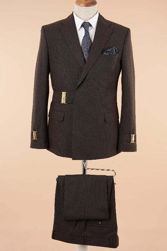 Bespoke Brown Notched Lapel Slim Fit Two-Piece Prom Attire