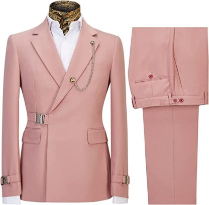 Stylish Pink Notched Lapel Men's Prom Suit