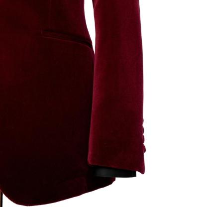 Burgundy Shawl Collar Two-Piece New Collection Groom's Suit