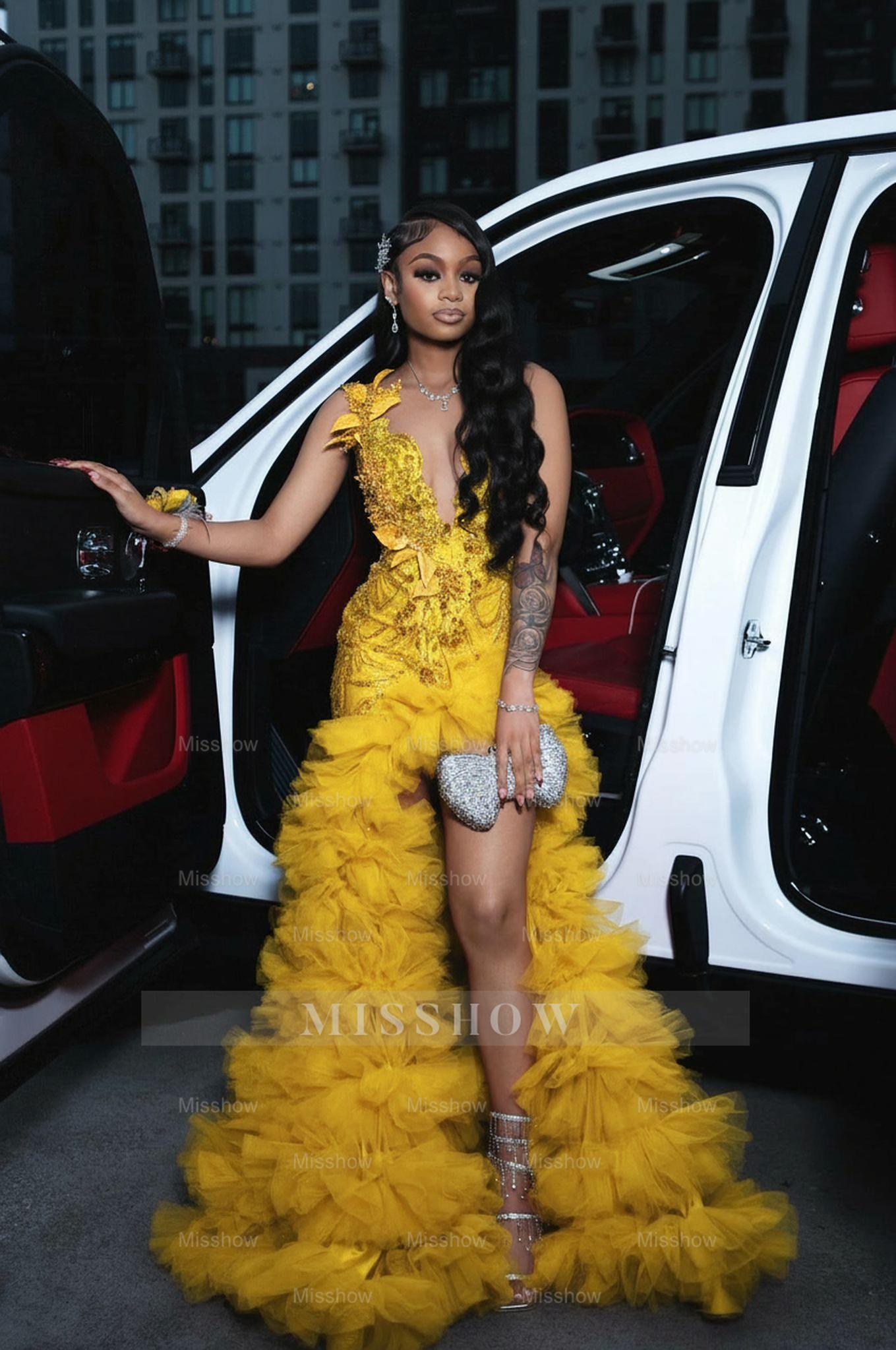 Attractive Long A-line Red Sleeveless Appliques Beaded Prom Dress with Slit