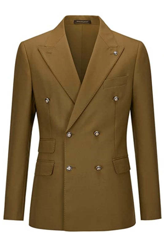 Latest Brown Double Breasted Men's Prom Suit
