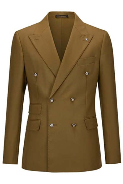 Latest Brown Double Breasted Men's Prom Suit