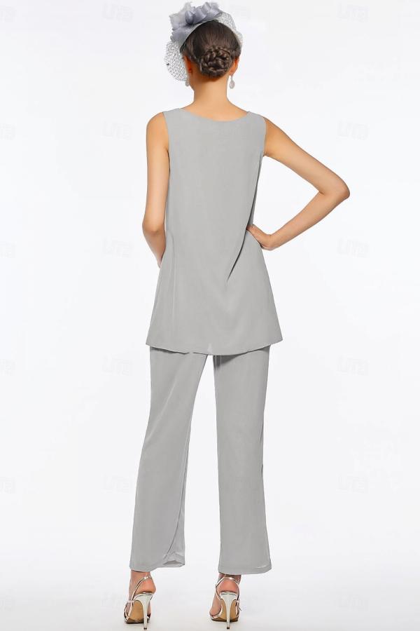 Beautiful Crew Long Sleeveless Sequined Mother of the Bride with Jacket