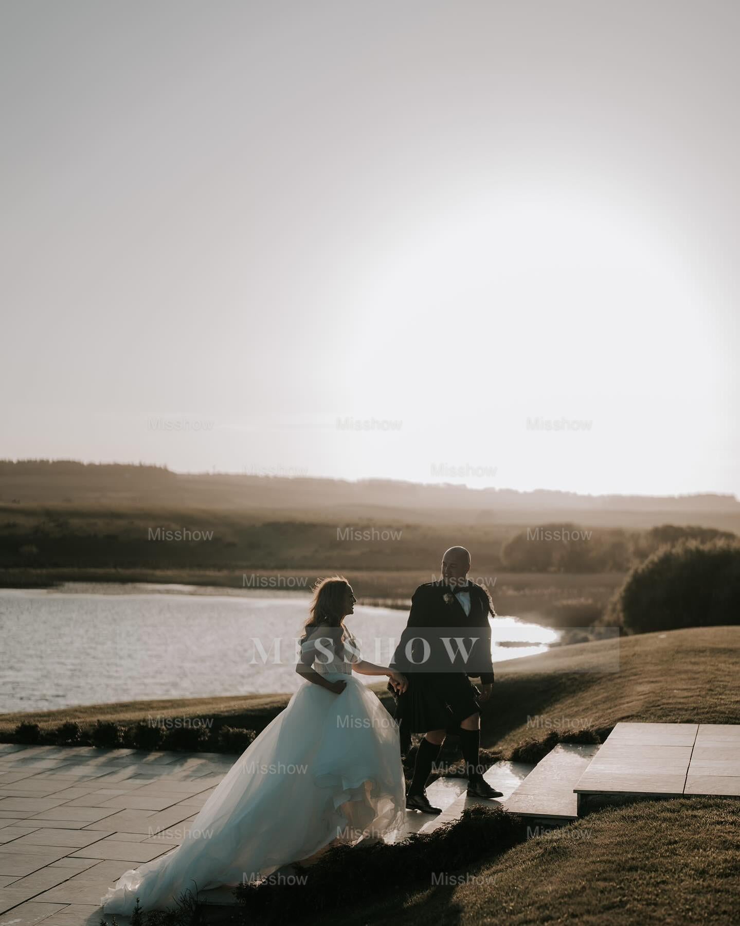 Beautiful White A-Line Off-The-Shoulder Strapless Beaded Long Tulle Wedding Dress With Pearls