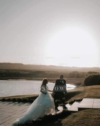 Beautiful White A-Line Off-The-Shoulder Strapless Beaded Long Tulle Wedding Dress With Pearls