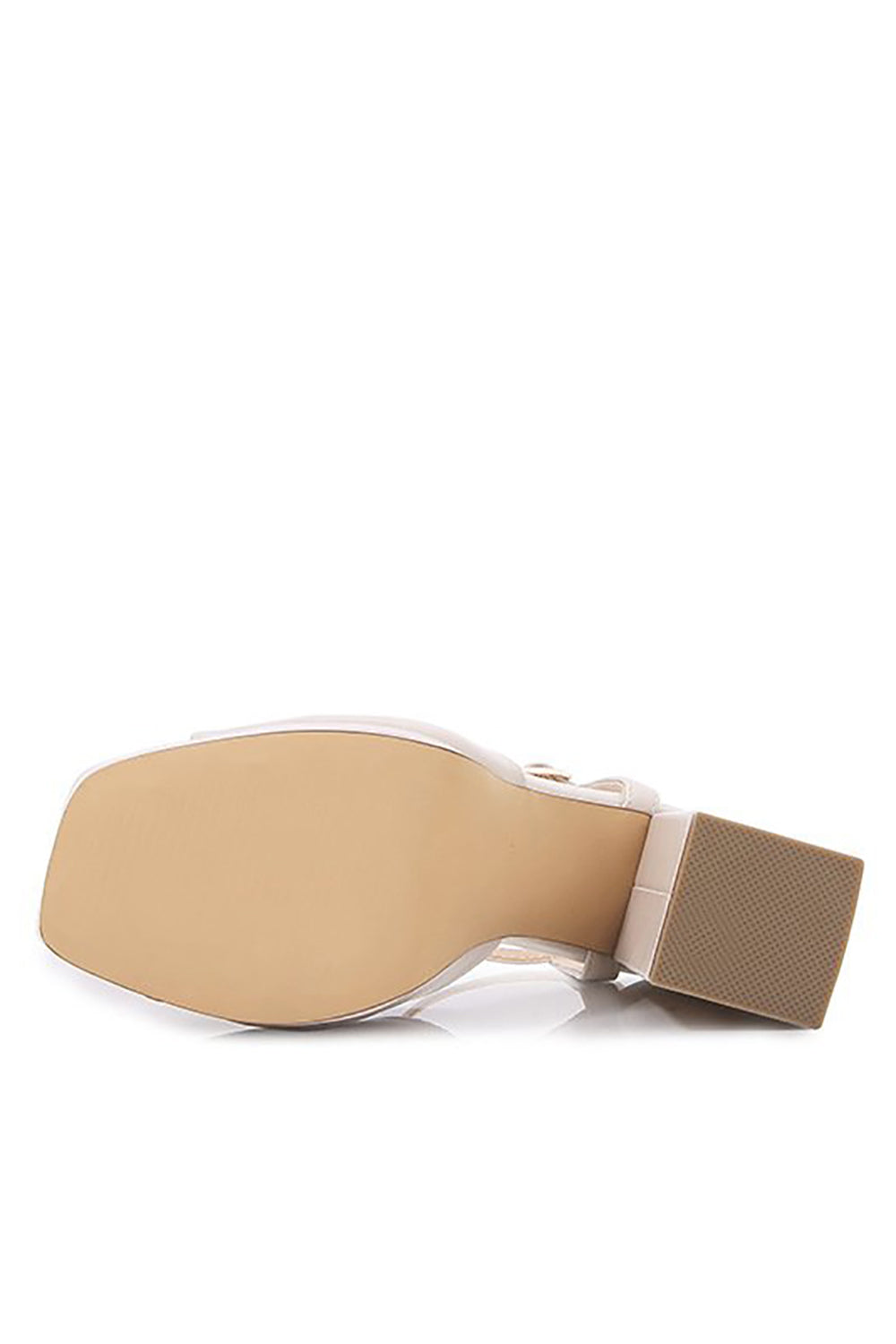 Chunky Heeled Platform Sandal with Ivory Ankle Strap