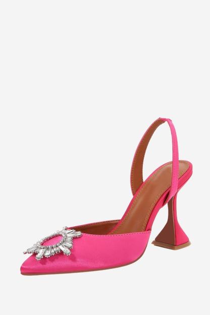 Stiletto Sandals with Rhinestones and Pointed Toes