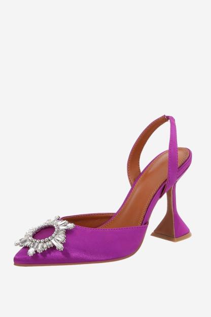 Stiletto Sandals with Rhinestones and Pointed Toes