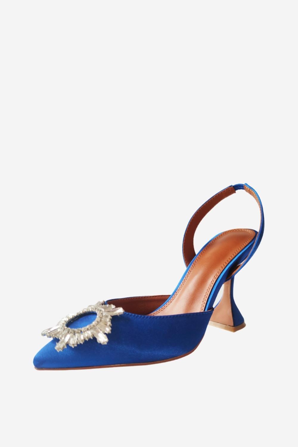 Stiletto Sandals with Rhinestones and Pointed Toes