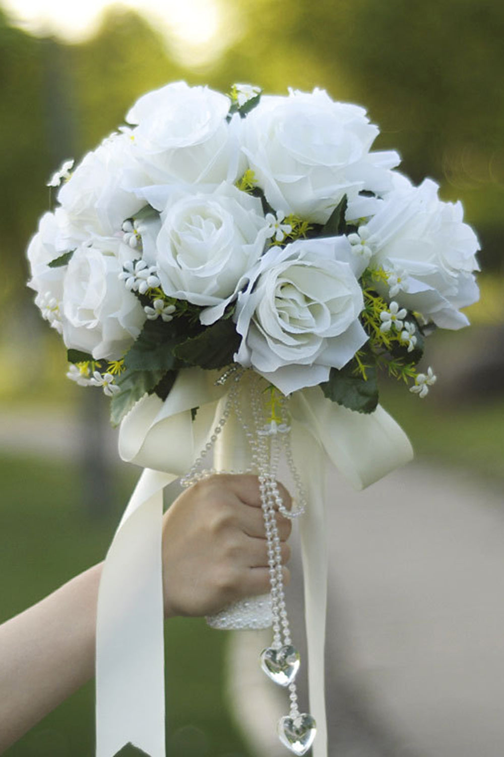 Homecoming Bouquet with White Artificial Roses
