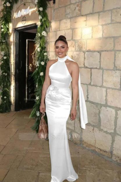 Charming Halter Sleeveless Long Mermaid Formal Dress With Pleated