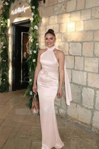 Charming Halter Sleeveless Long Mermaid Formal Dress With Pleated