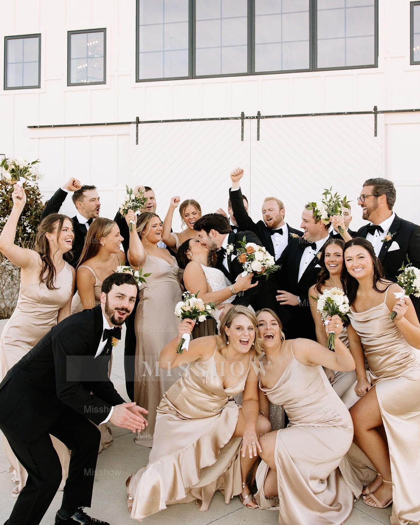 Charming Ivory Column V-Neck Spaghetti Straps Sleeveless Beaded Sequined Sweep Train Wedding Dress