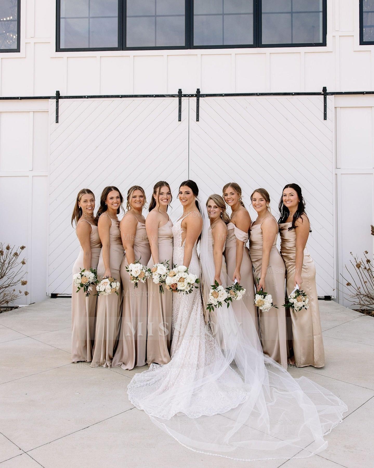 Charming Ivory Column V-Neck Spaghetti Straps Sleeveless Beaded Sequined Sweep Train Wedding Dress