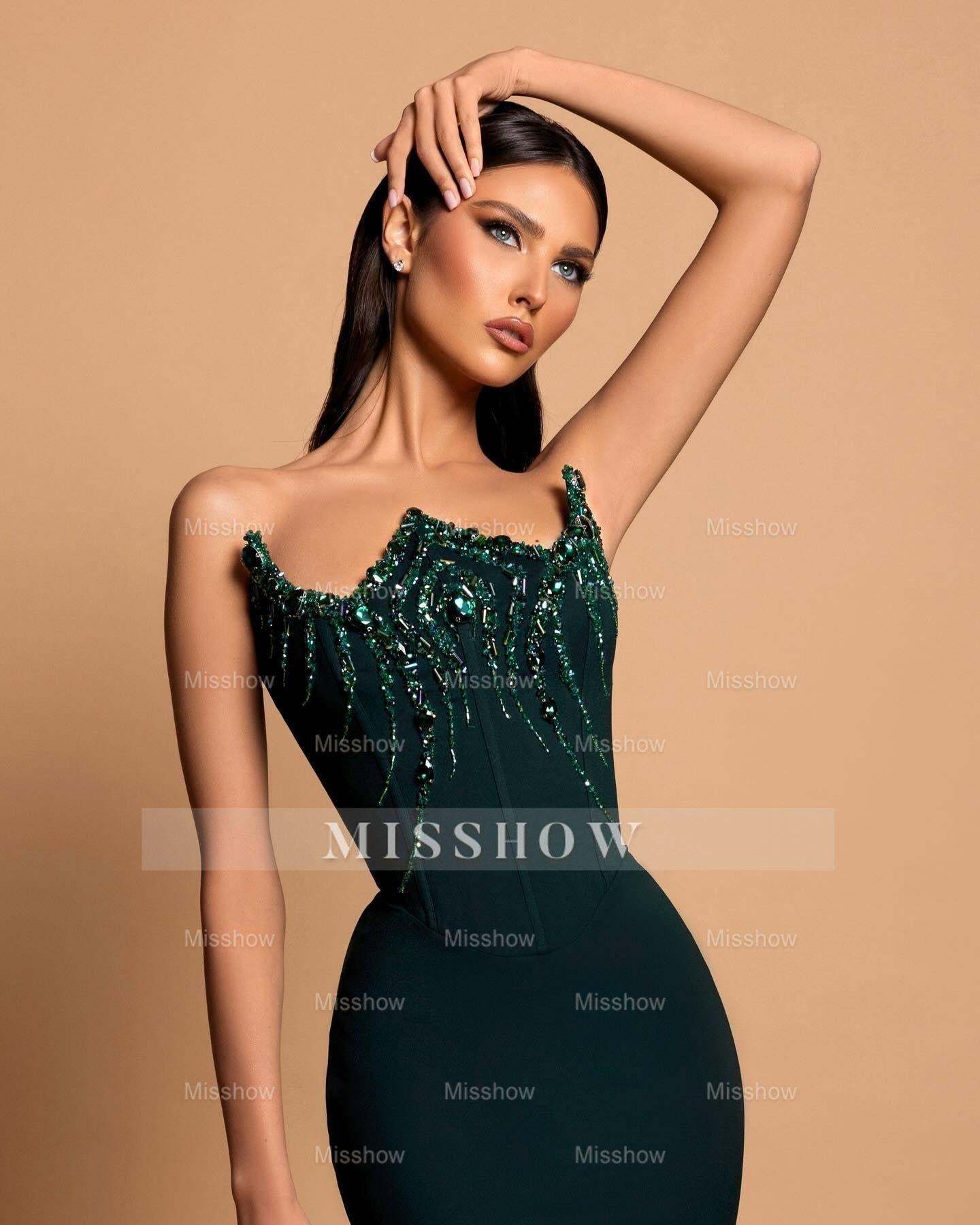 Charming Satin Column Strapless Sleeveless Rhinestone Long Prom Dress