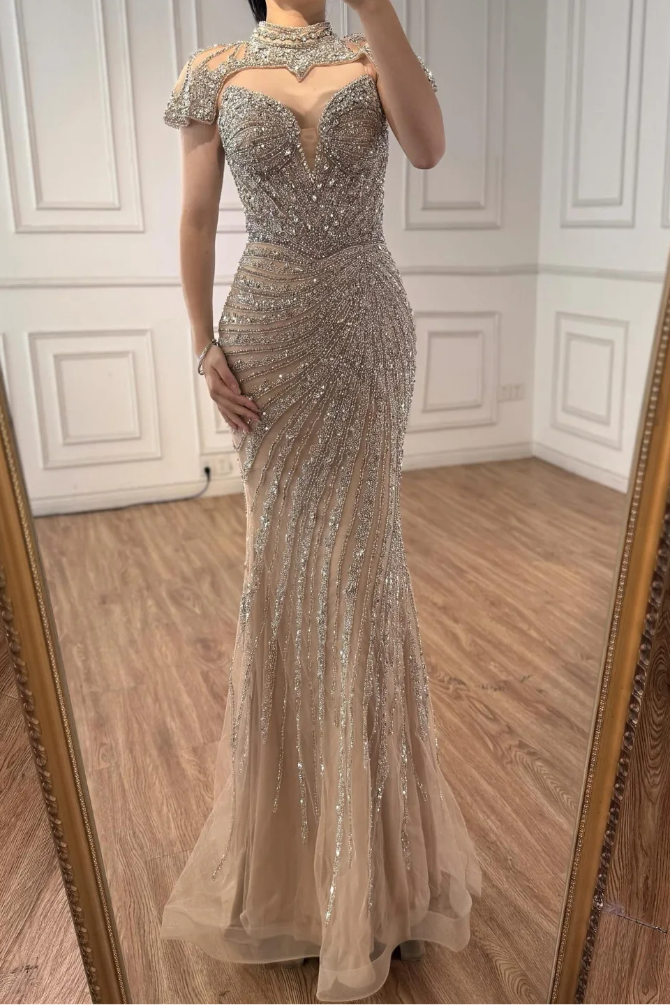 Charming Sleeveless Long Mermaid Formal Dress With Beading Vest
