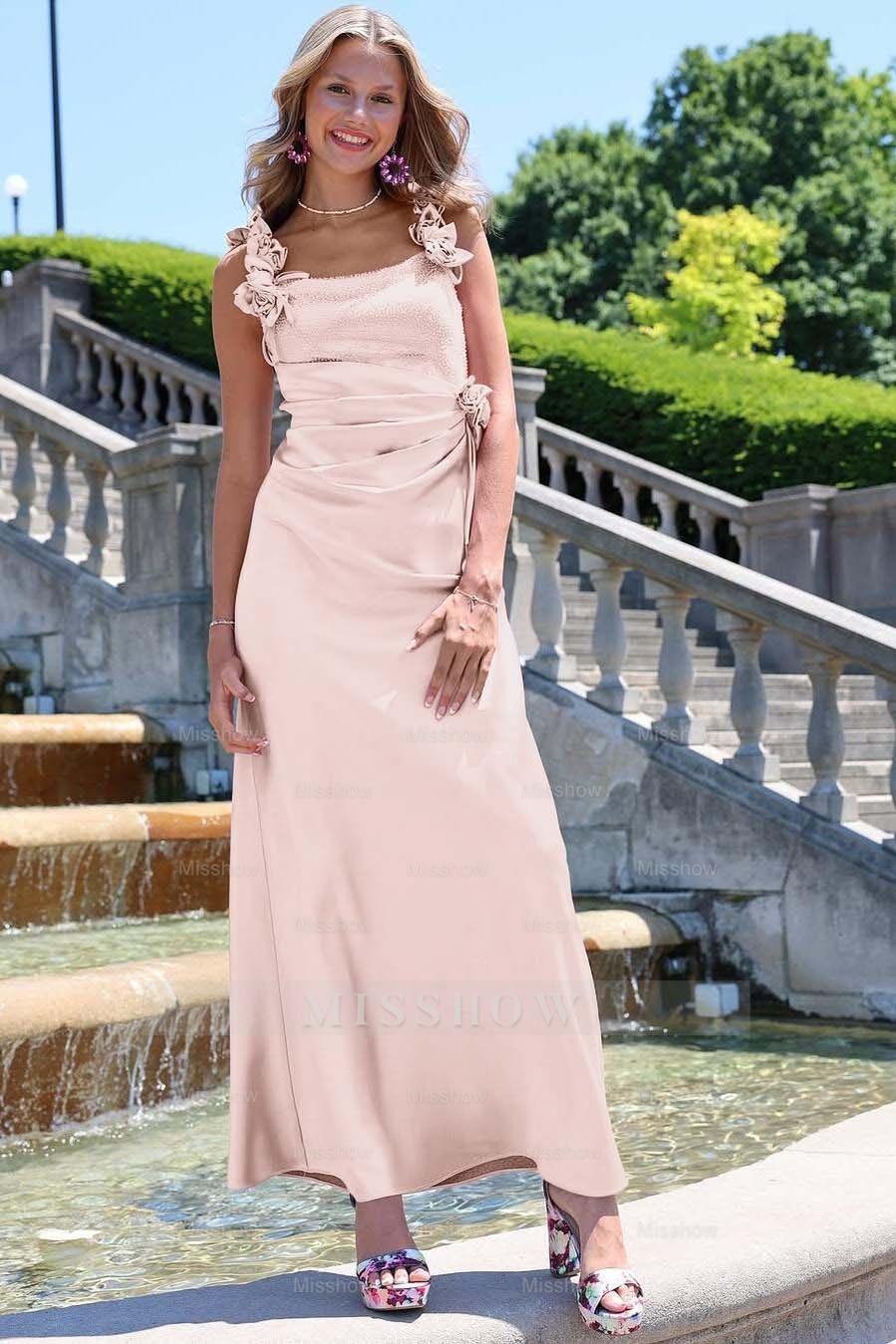 Charming Sleeveless Straps Mermaid Long Formal Dress With Pleated
