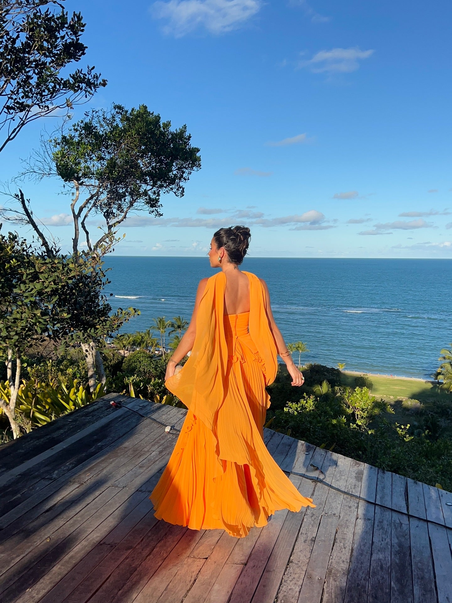 Chiffon Strapless Sleeveless Long Formal Dress With Pleated Scarf