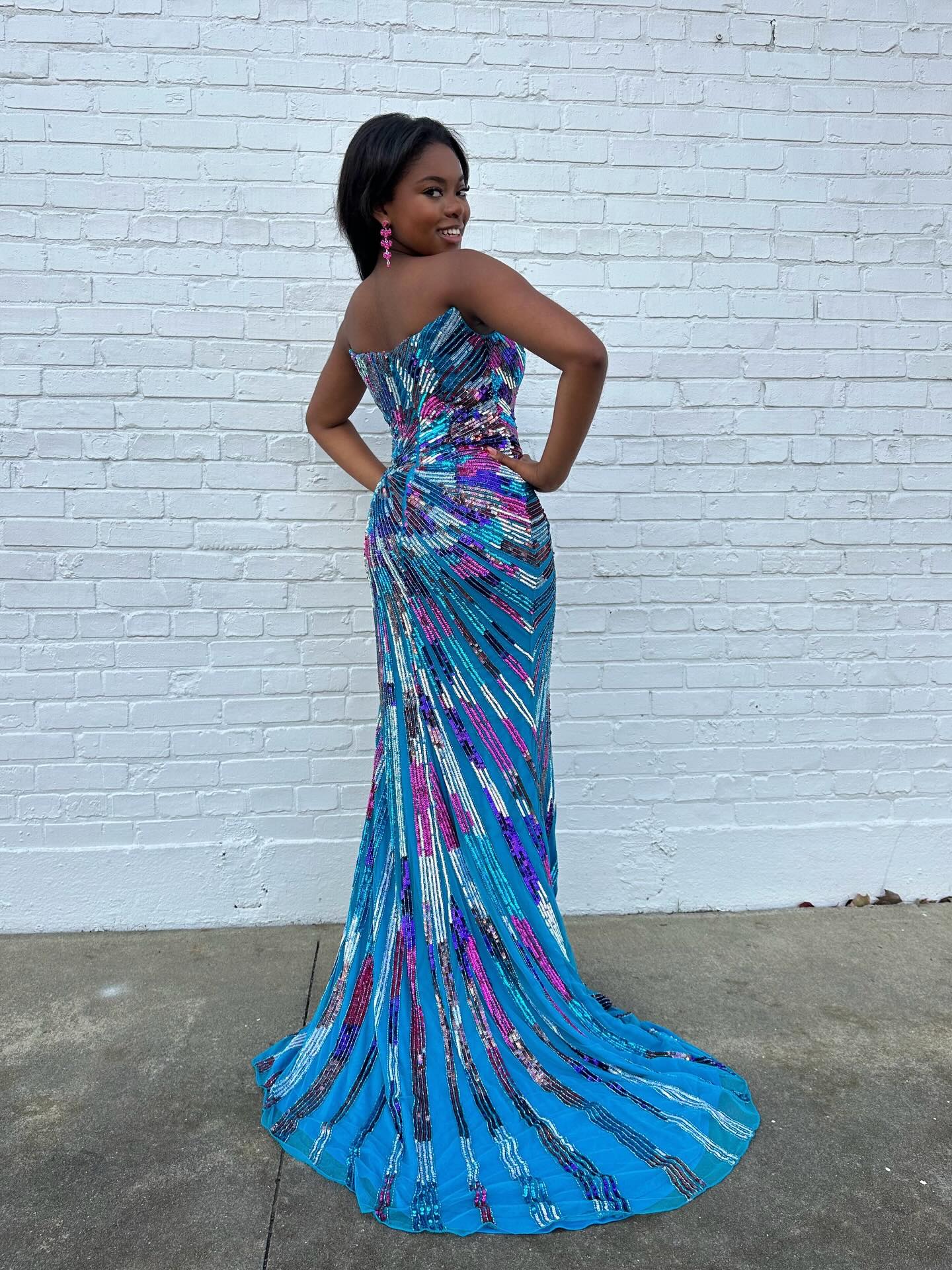 Colorful Sweetheart Sleeveless Front Split Mermaid Prom Dress with Beadings