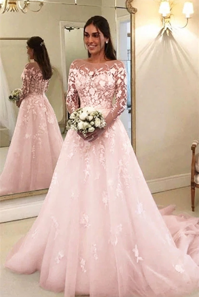 Elegant A Line Wedding Dresses With Sleeves Wedding dresses with lace