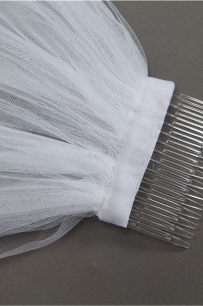 Elegant Cathedral Tulle Scalloped Edge 3*1.8M Wedding Veils with Appliques