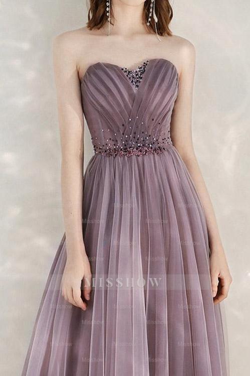 Elegant Infinity Tulle Off the Shoulder Sweetheart Long Formal Dress With Sequins