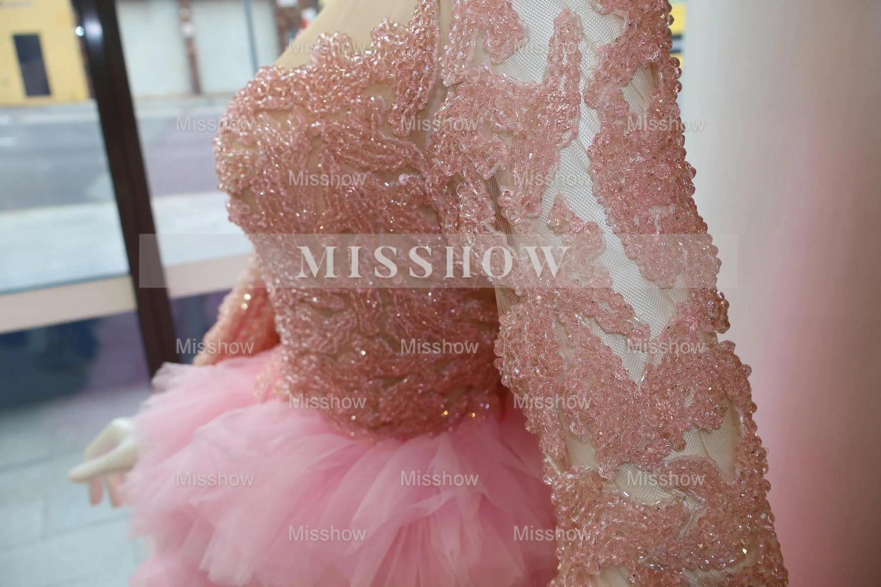 Elegant Long Black Beaded Bodice Tulle Ball Gown Evening Dress with Slit and Ruffles