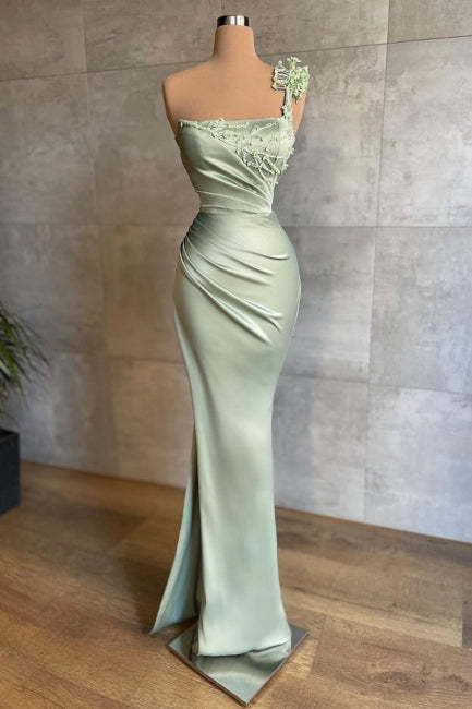 Elegant Mint Long Simple Mermaid Prom Evening Dresses