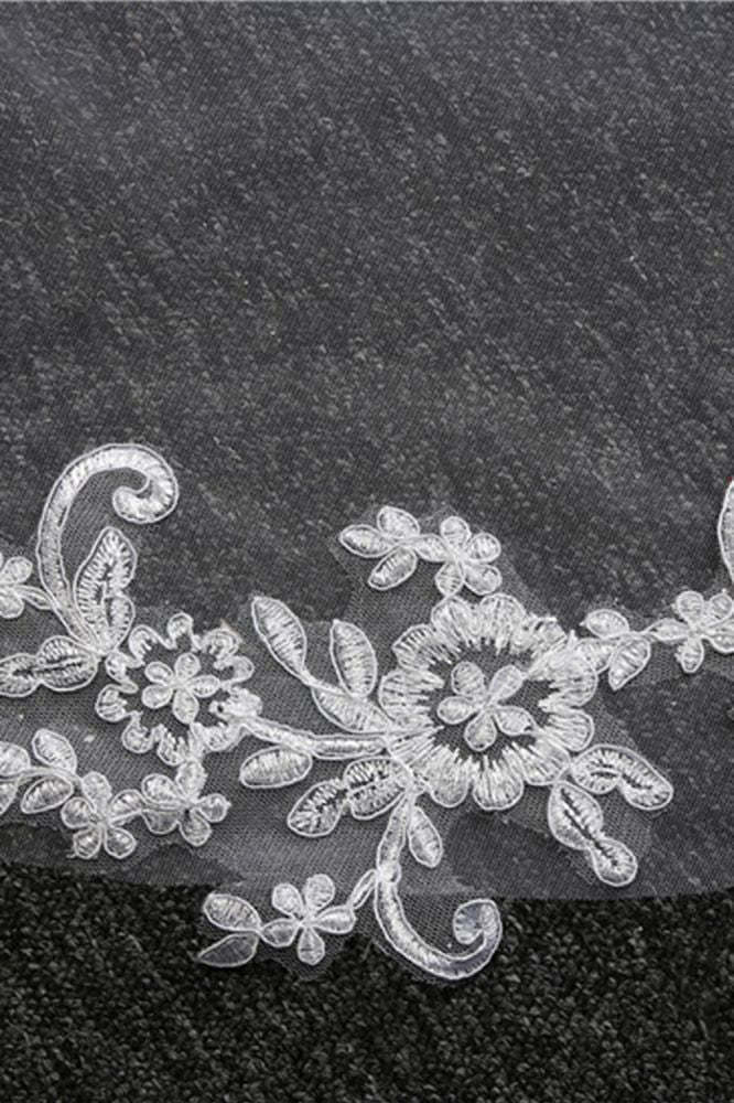 Elegant Tulle lace Applique Edge 3*1.5M Wedding Veils