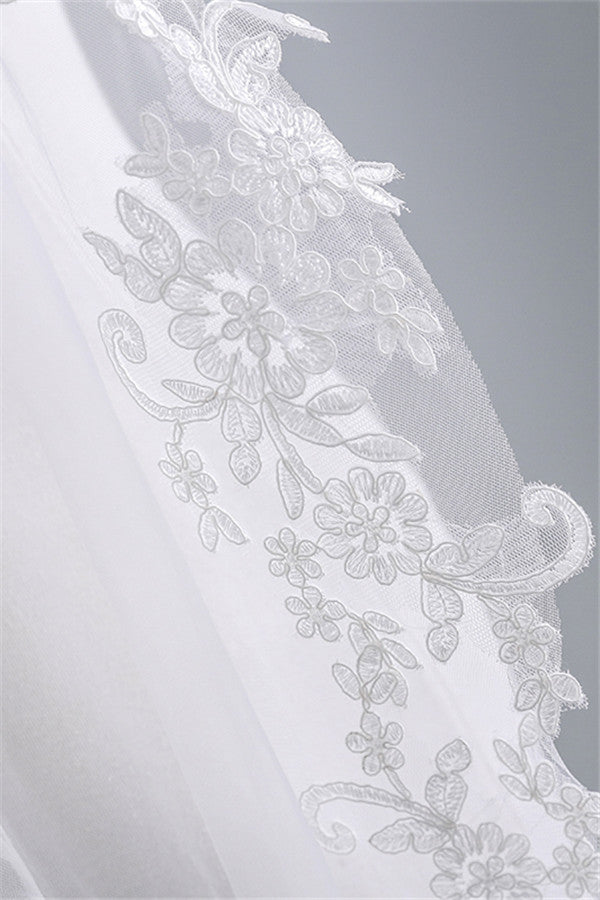 Fashion Tulle Lace Lace Applique Edge 1.7*1.5M Wedding Veils