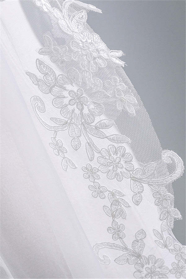 Fashion Tulle Lace Lace Applique Edge 1.7*1.5M Wedding Veils
