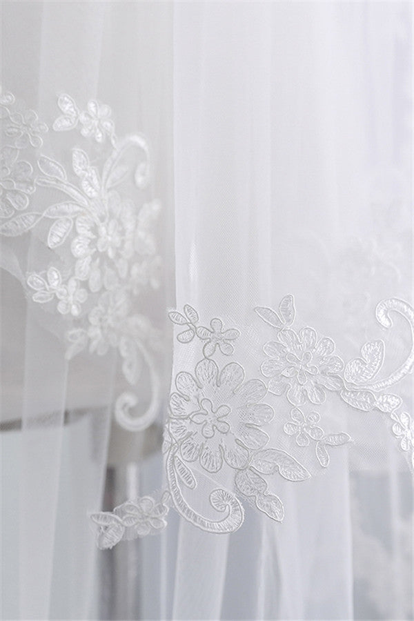 Fashion Tulle Lace Lace Applique Edge 1.7*1.5M Wedding Veils