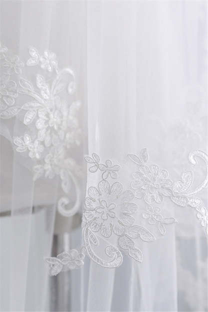 Fashion Tulle Lace Lace Applique Edge 1.7*1.5M Wedding Veils