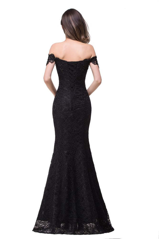 Floor-Length Mermaid Lace Off Shoulder Prom Dresses