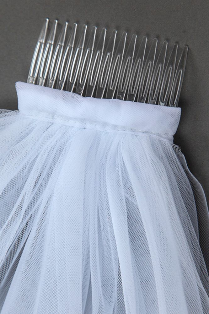 Floral Cute Tulle Cut Edge 1.5*1.5M Wedding Veils with Appliques Sequined