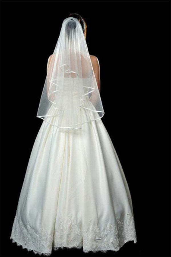 Floral Cute Tulle Lace Pencil Edge 0.8*0.9M Wedding Veils with Comb