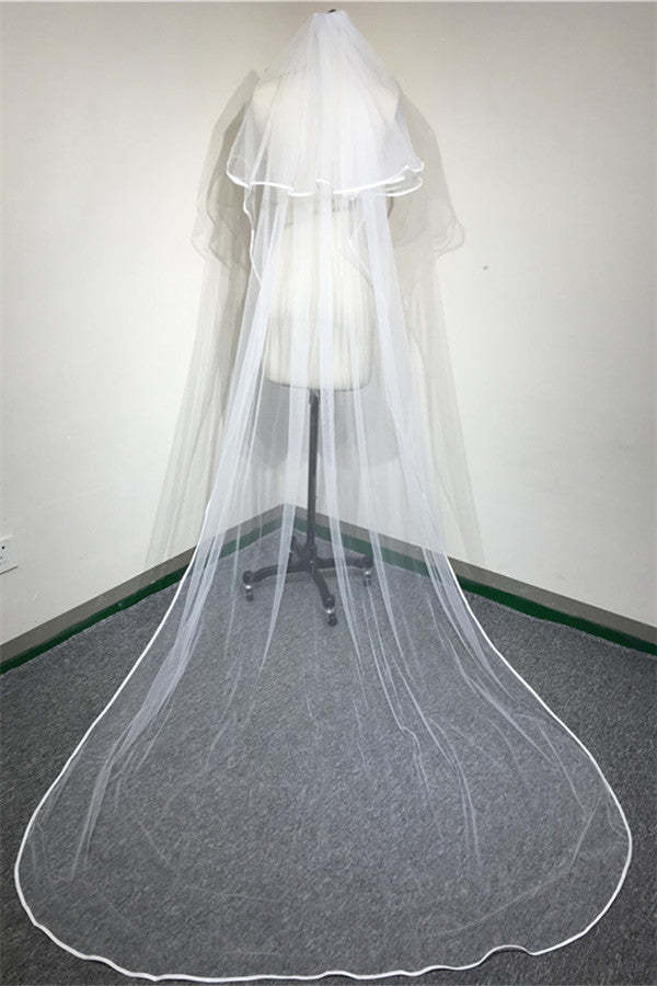 Floral Cute Tulle Lace Ribbon Edge 1.5*1.4M Wedding Veils with Comb