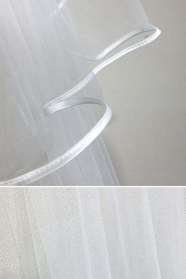 Floral Cute Tulle Lace Ribbon Edge 1.5*1.4M Wedding Veils with Comb
