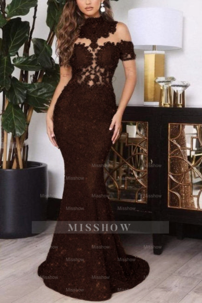 Gold Off The Shoulder Sparkle Mermaid Floor Length Prom Dress