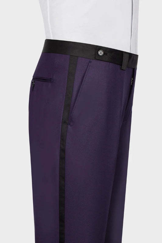 Purple Shawl Lapel Three-Piece Suit for Weddings