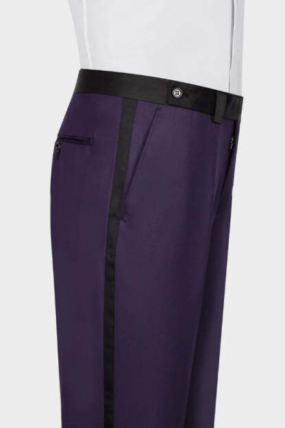 Purple Shawl Lapel Three-Piece Suit for Weddings