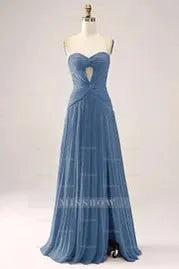 Gorgeous Fuchsia Strapless Cut Out Draped Pleated Formal Dress