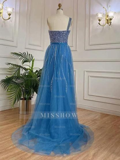 Gorgeous Lavender One shoulder Bead Embroidery Customizable Floor Length Formal Dress